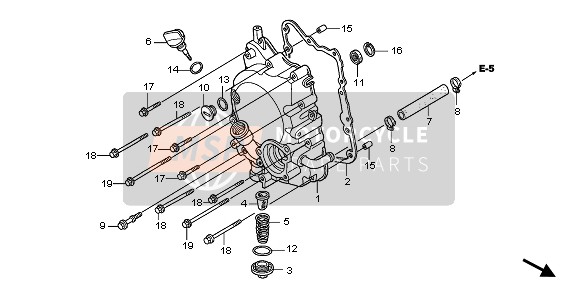 Honda SH150 2009 RECHTE KURBELGEHÄUSEABDECKUNG für ein 2009 Honda SH150